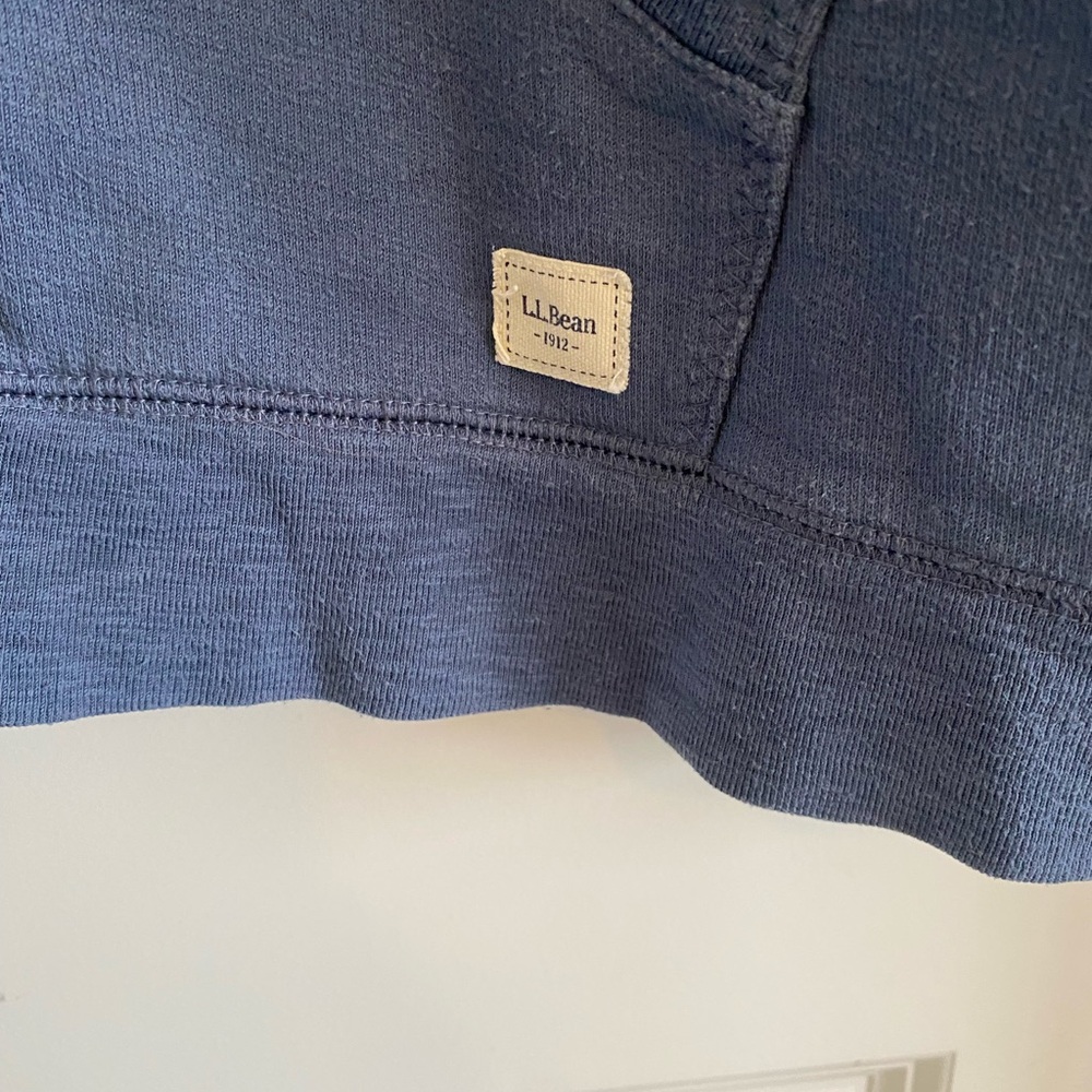LL Bean Indigo Full-Zip Organic Cotton Lightweight Hoodie - Picture 4 of 9